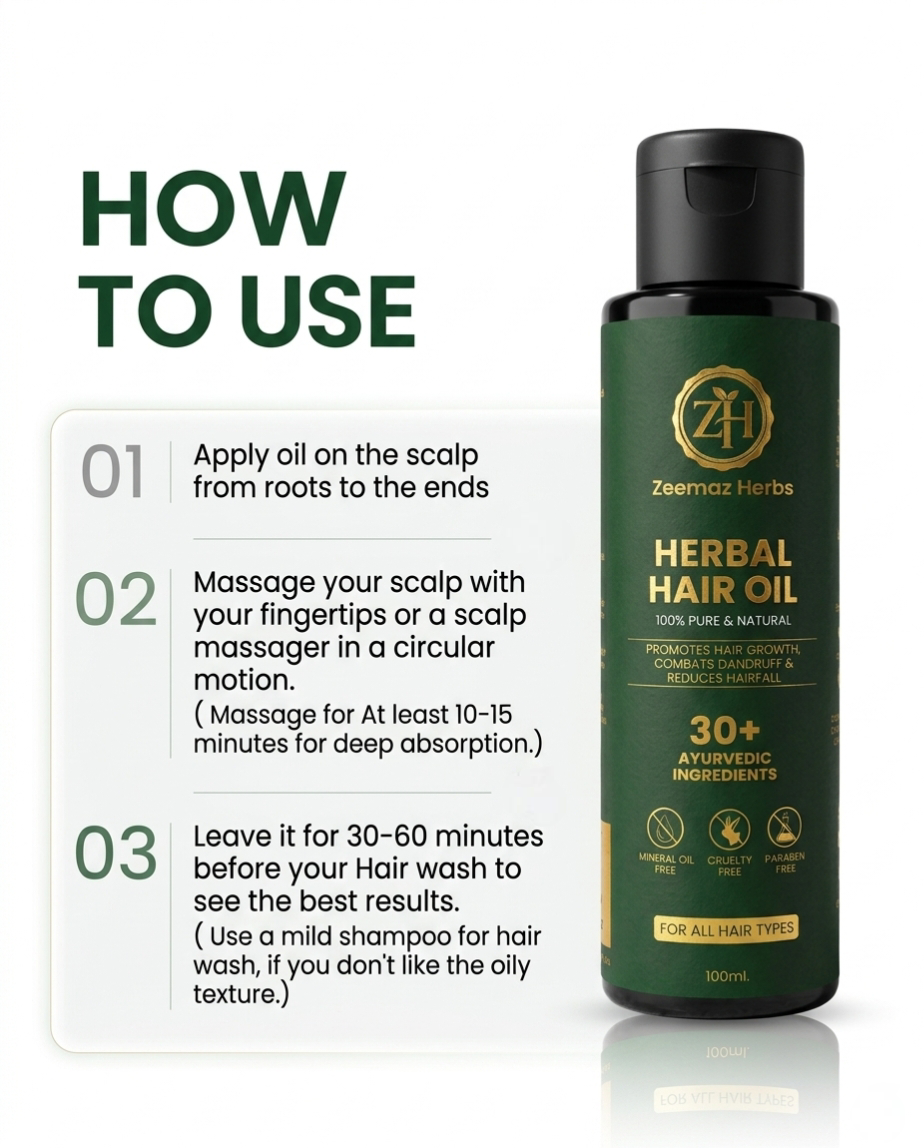 Zeemaz Herbs Herbal Hair Oil – 100% Pure & Natural (100ml)