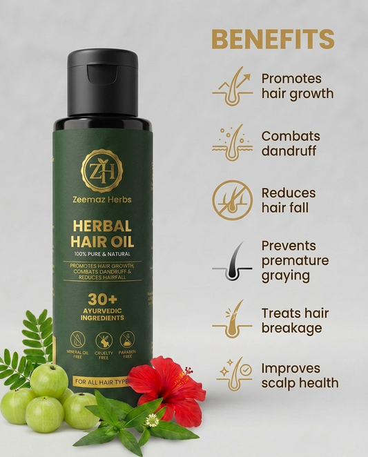 Zeemaz Herbs Herbal Hair Oil – 100% Pure & Natural (100ml)